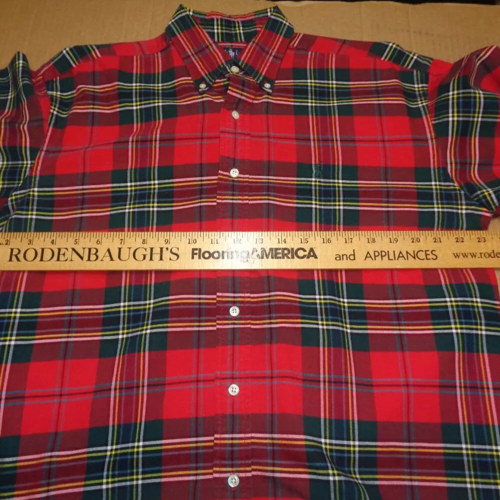 Polo Ralph Lauren Mens Plaid Shirt Medium Preppy Long Sleeve - Picture 4 of 8
